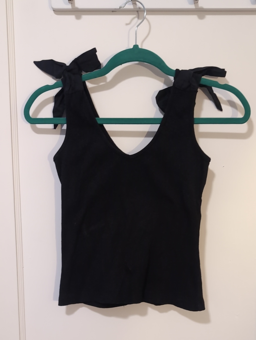French Connection Black Tie-Shoulder Tank Top